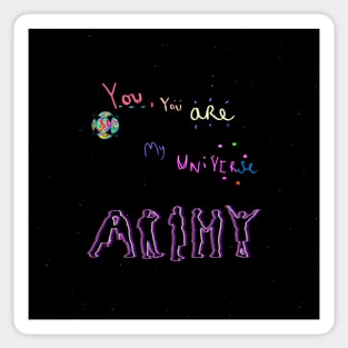 You, you are My Universe - BTSxColdplay Lyrics with logo Sticker